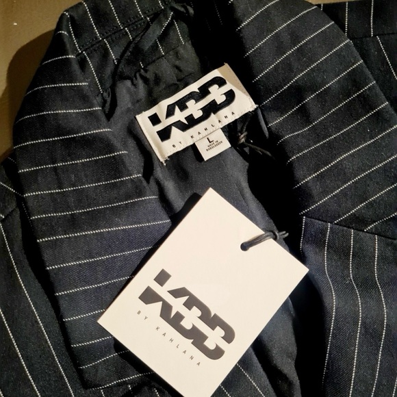 KBB by KAHLANA Target Womens The Shirt Blazer Jacket Navy/White Striped Large - Picture 4 of 5